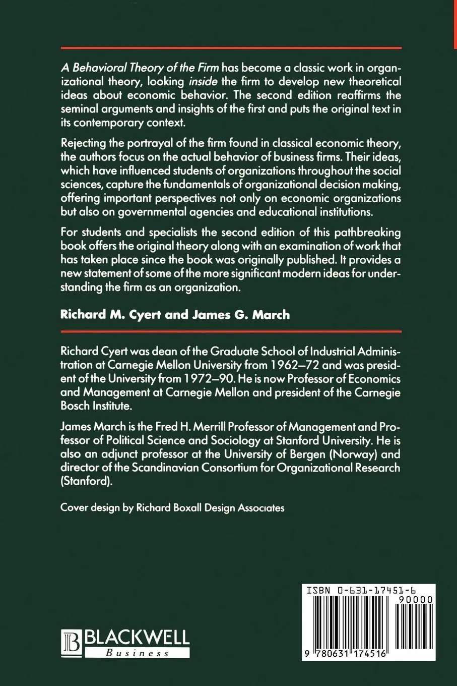 Behavioral Theory Of The Firm | James G. March (U. A.) | Englisch | Taschenbuch-image